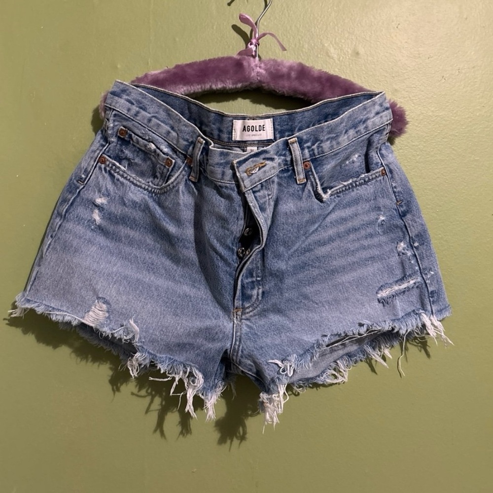 AGOLDE Women's Blue Denim Shorts